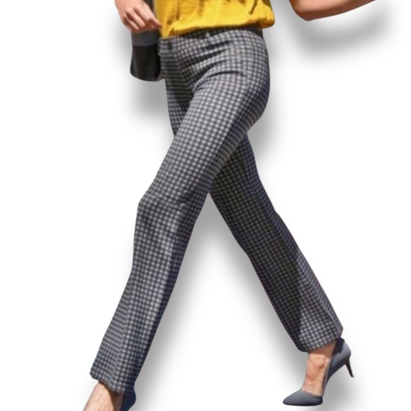 Betabrand Dress Pant Yoga Pants Bootcut Black Gray Gingham Size S Petite NWT - Picture 11 of 11
